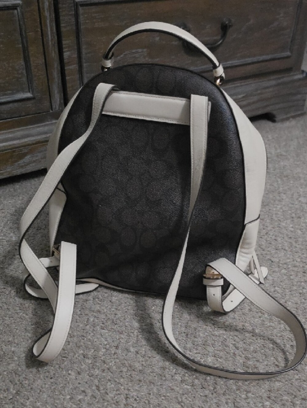 Coach Black and White Signature Mini Backpack - Picture 2 of 3